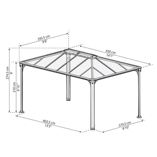 Imagine Pavilion grădină, Gazebo Martinique 3x4.3x2.1 m - Canopia