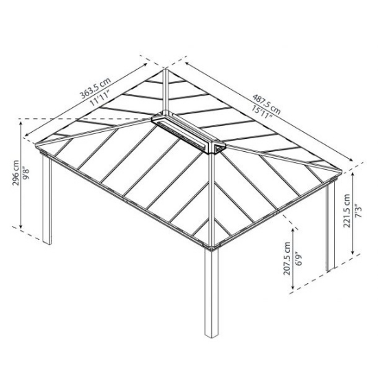 Imagine Pavilion grădină, Gazebo Dallas 3.6x5x2.7 m - Canopia