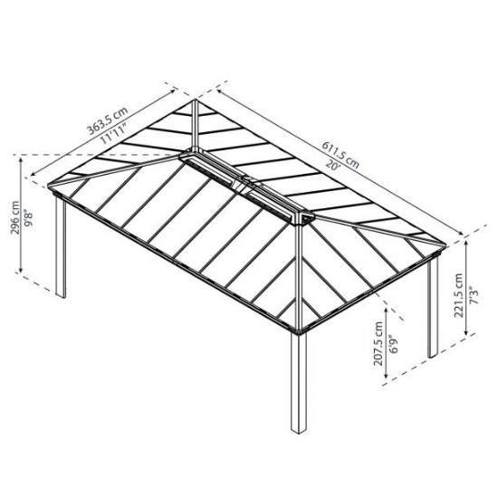 Imagine Pavilion grădină, Gazebo Dallas 3.6x6.1x2.7 m - Canopia