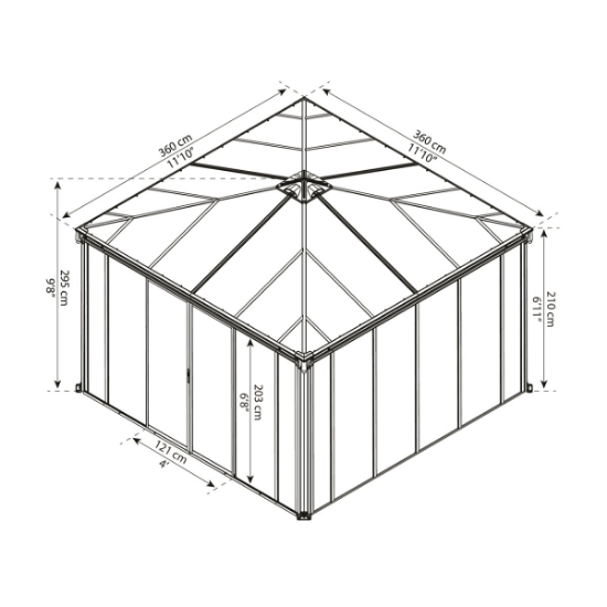 Imagine Foisor gradina inchis Ledro 3x4.3 m, Canopia