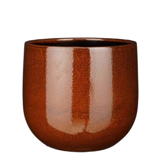 Imagine Ghiveci ceramic rotund, maro, Pablo, Ø29 x H25 cm
