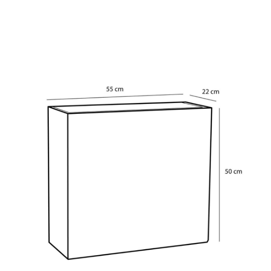 Imagine Ghiveci dreptunghiular, gri inchis  L55 cm * W22 cm * H50 cm