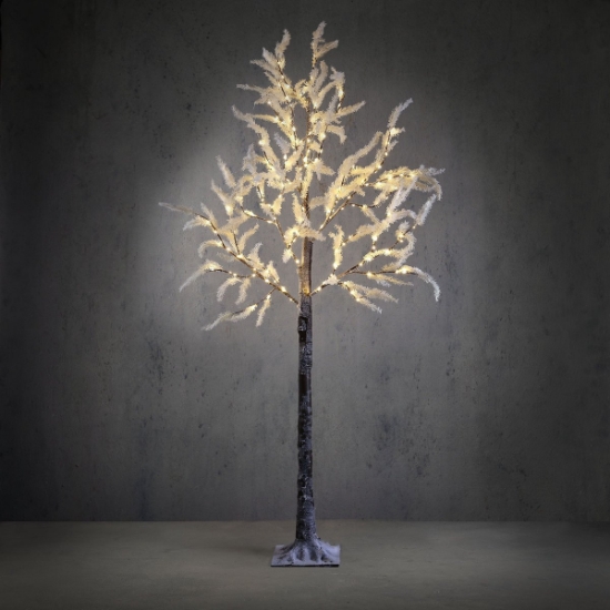Imagine Pom clasic decorativ cu ramuri grupate, maro, 90x180cm, 180 LED-uri