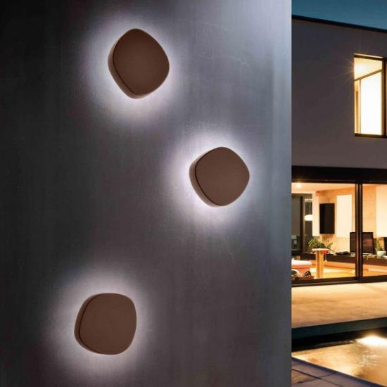 Aplica premium pentru perete Ciottolo Corten Eleganta IP54 Zafferano