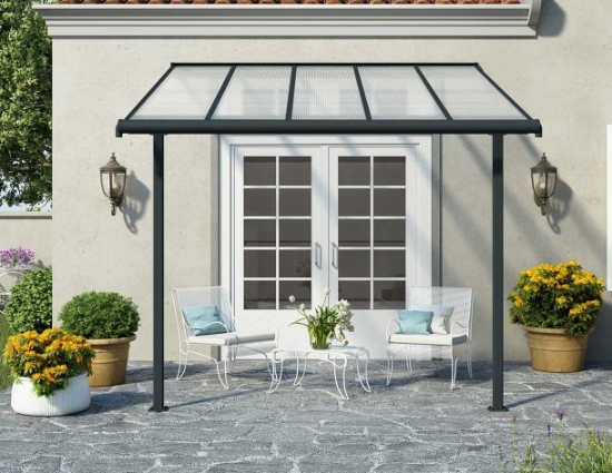 Imagine Copertina terasa Sierra 3 X 3 m, aluminiu GRI inchis - Canopia