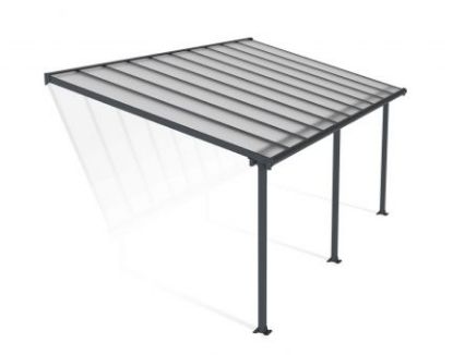 Imagine Copertina terasa Olympia 3 X 6 m ,aluminiu, GRI transparent - Canopia