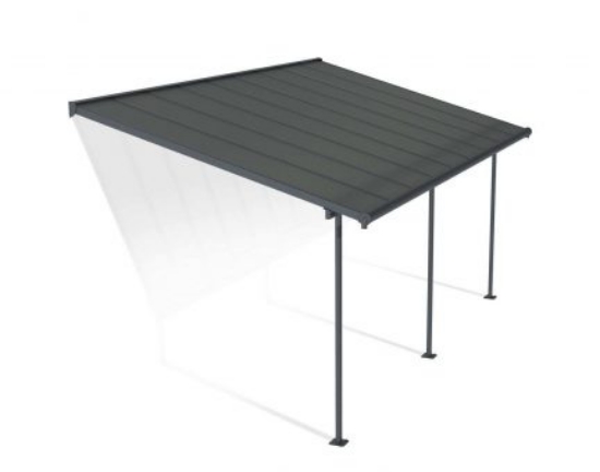 Imagine Copertina terasa Capri 555 × 295–299 × 260–305 cm aluminiu GRI inchis - Canopia
