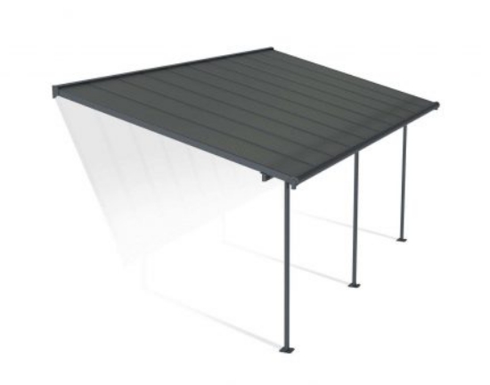 Imagine Copertina terasa Capri 619 × 295–299 × 260–305 cm aluminiu GRI inchis - Canopia