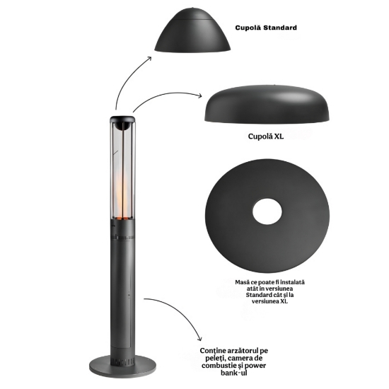Imagine Incalzitor terasa pe peleti, HEAT, Primato-90cm-107 cm