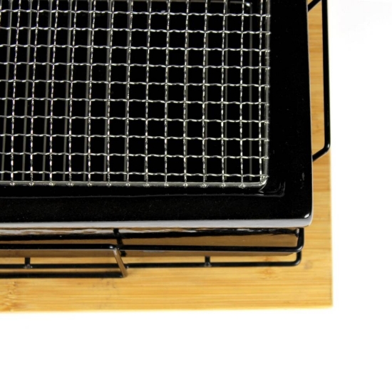 Imagine Gratar ceramic de masa Shichirin, Dreptunghiular, MEDIUM, YAKINIKU - black edition
