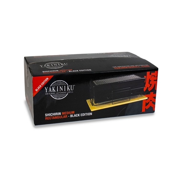Imagine Gratar ceramic de masa Shichirin, Dreptunghiular, MEDIUM, YAKINIKU - black edition