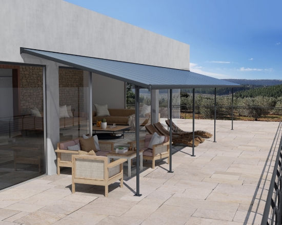 Imagine Pregola terasa Sierra 3X10.4 m, gri / transparent, Canopia