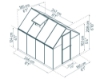 Imagine Seră din policarbonat Canopia Mythos 1.85 X 2.47 m - Structură gri și panouri Twinwall