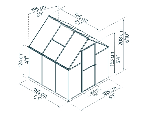 Imagine Seră de policarbonat Canopia Mythos 1.85 X 1.86 m - Structură gri și panouri twinwall