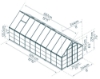 Imagine Seră din policarbonat Canopia Balance 2.44 X 6.07 m - Structură gri și panouri hibride
