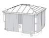 Imagine Set de draperii Canopia pentru foisor de grădină Dallas 4.3x4.3m - 4 buc
