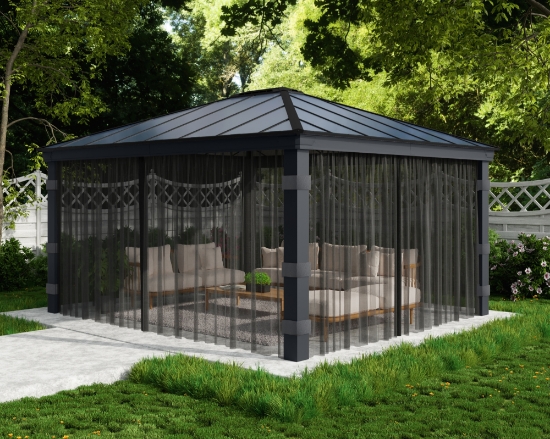 Imagine Set de plasă Canopia pentru pavilion de grădină Dallas 4 bucăți - 4.27 X 4.27m