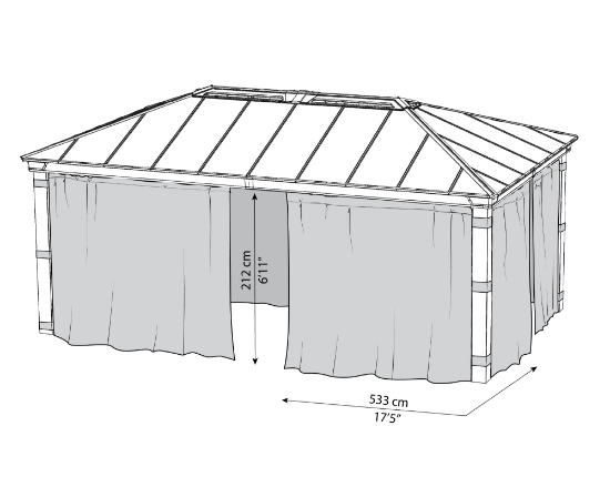 Imagine Set perdele Canopia pentru foișor de grădină Dallas 6,1 X 4,3 m - 4 buc