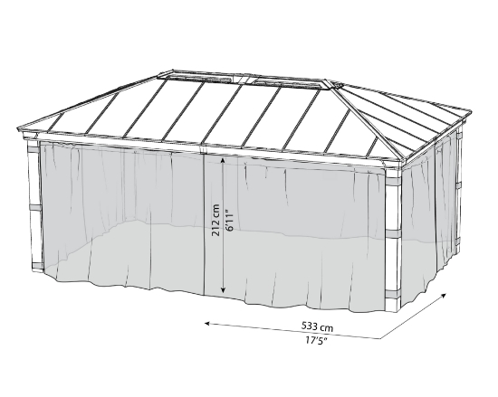 Imagine Set plasă Canopia pentru foișor de grădină Dallas 4,3x6,1 m - 4 buc.