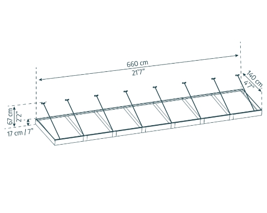 Imagine Copertina usa Canopia Sophia XL 1.4 X 6.6 m - Structură Gri & Panouri transparente