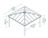 Imagine Carport auto din aluminiu, Canopia Colorado 4.3 x 4.3 m, Gri închis / Gri opac