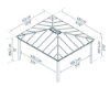 Imagine Carport auto din aluminiu Canopia Colorado 4.9X4.3 m - Gri închis / Gri opac