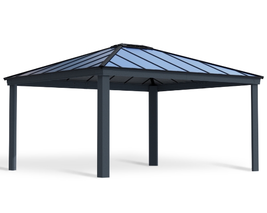 Imagine Carport auto din aluminiu Canopia Colorado 4.9X4.3 m - Gri închis / Gri opac