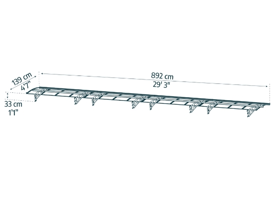 Imagine Copertina ușă Canopia Bordeaux 1.39 X 8.92 m - Structură albă și panouri transparente