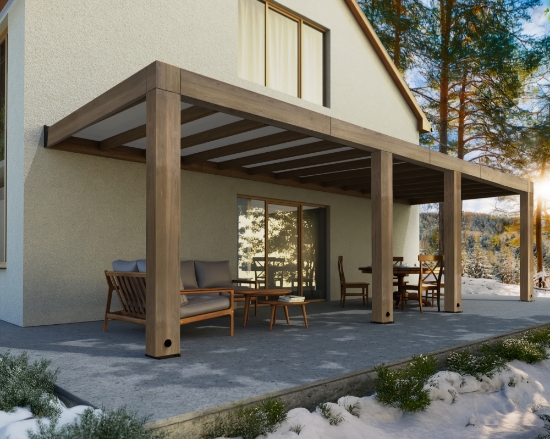 Imagine CANOPIA | Pergola terasă Helsinki 8.6m Hardtop din lemn de cedru