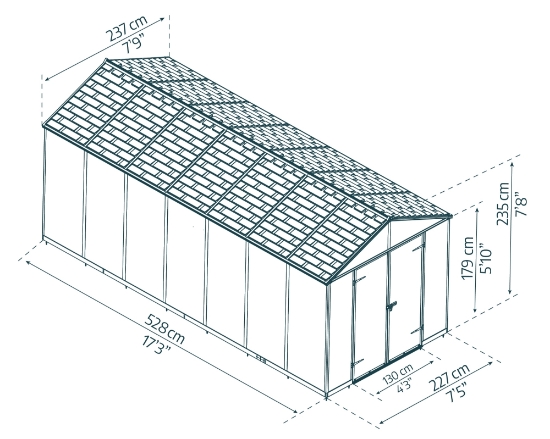 Imagine Canopia Rubicon 8 x 17 m Căsuță de grădină Ultra Durabilă
