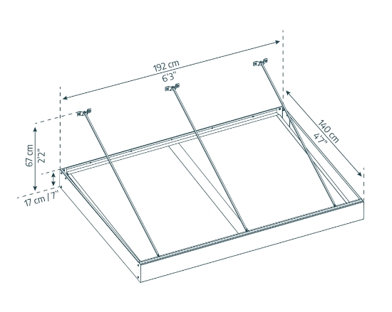 Imagine Copertina usa Canopia Sophia XL 1.4 X 1.9 m - Structură Gri & Panouri Opal Albe