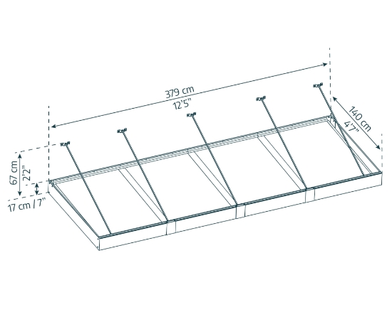 Imagine Copertina ușă Canopia Sophia XL 1.4 x 3.7 m  - Structură gri și panouri Opal albe