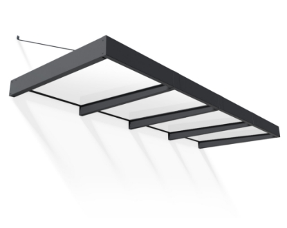 Imagine Copertina ușă Canopia Sophia XL 1.4 x 3.7 m  - Structură gri și panouri Opal albe
