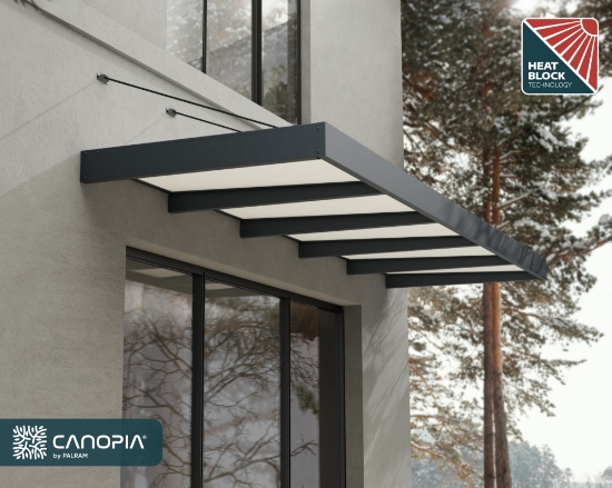 Imagine Copertina usa Canopia Sophia XL, 4.7 X 1.4 m, Structură Gri & Panouri Opal Alb 