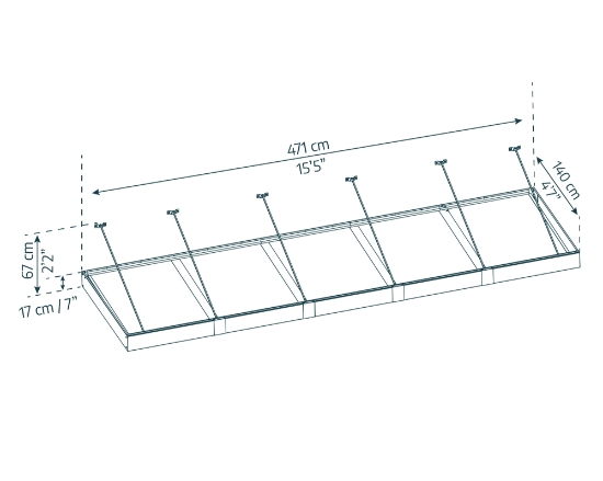 Imagine Copertina usa Canopia Sophia XL, 4.7 X 1.4 m, Structură Gri & Panouri Opal Alb 