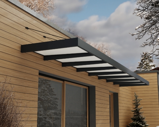 Imagine Copertina usa Canopia Sophia XL 7.5 X 1.4 m - Structură gri și panouri opal alb