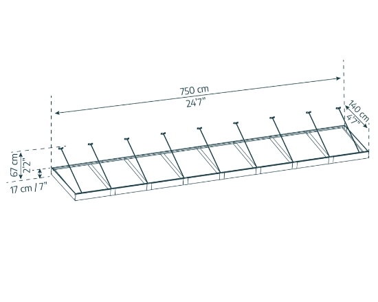 Imagine Copertina usa Canopia Sophia XL 7.5 X 1.4 m - Structură gri și panouri opal alb