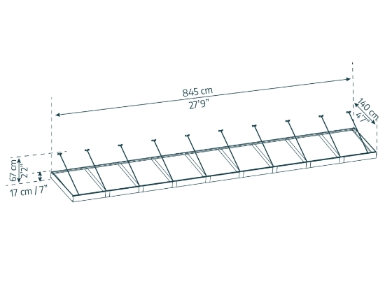 Imagine Canopia Sophia XL 0.17 x 8.5 x 1.4m Copertina usa - Structură gri și panouri albe opal