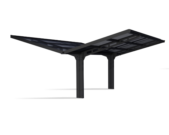 Imagine Carport auto Dublu Sydney 5.7x5.8m, cadru din aluminiu, panouri din policabronat, Palram - Canopia