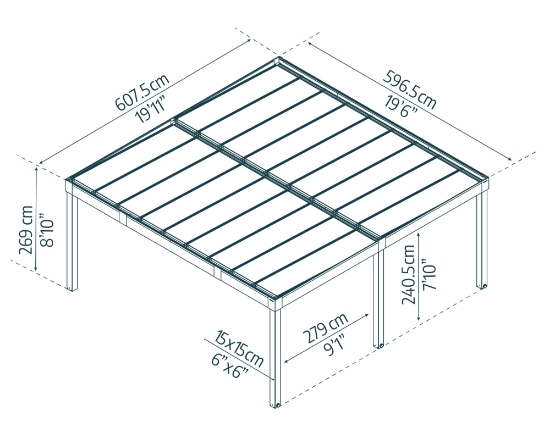 Imagine CANOPIA | OSLO 6x6m CARPORT AUTO DUBLU 
