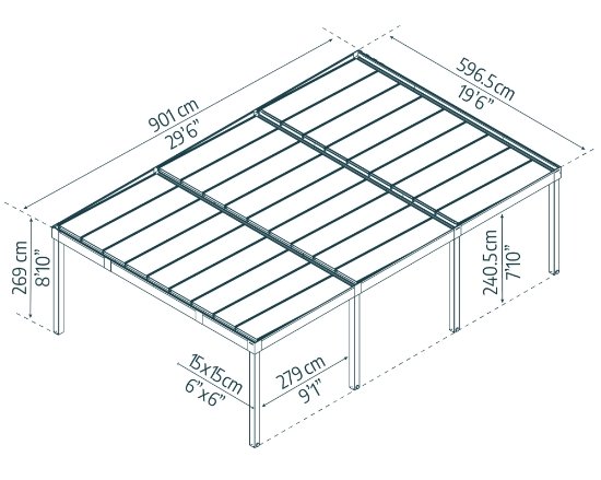 Imagine CANOPIA | OSLO 6x9m CARPORT AUTO DUBLU 