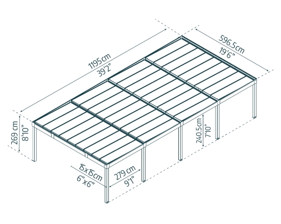 Imagine CANOPIA | OSLO 6x12m CARPORT auto DUBLU 