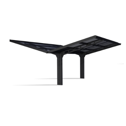 Imagine Carport auto Dublu Sydney 5.7x5.8m, cadru din aluminiu, panouri din policabronat, Palram - Canopia
