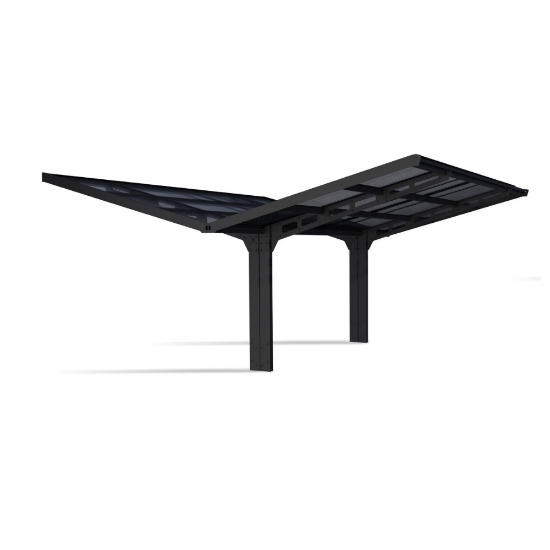Imagine Carport auto Dublu Sydney 5.7x5.8m, cadru din aluminiu, panouri din policabronat, Palram - Canopia