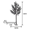 Imagine Pom clasic decorativ cu ramuri grupate, maro, 90x180cm, 180 LED-uri