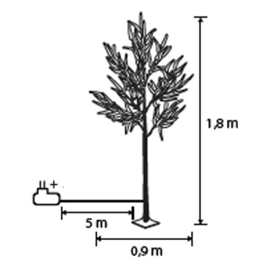 Imagine Pom clasic decorativ cu ramuri grupate, maro, 90x180cm, 180 LED-uri