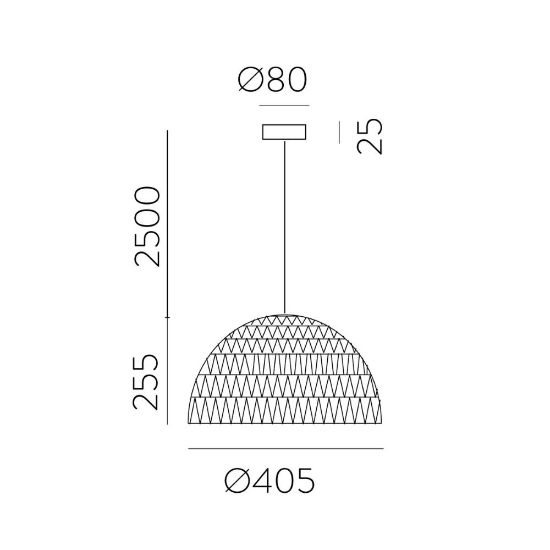 Imagine Lampa suspendata din ratan natural ACB Evens 3930/40