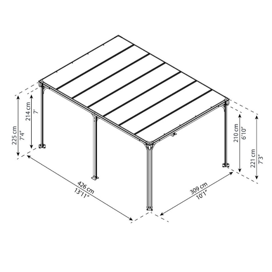 Imagine Pavilion grădină Gazebo Milano 3 X 4.3 m, Canopia