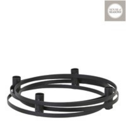 Imagine SUPORT ROTUND LUMANARE NEGRU - 6*34CM