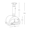 Dimensiuni Cuptor pizza pe lemne, 60cm, Igneus Classico-Grafit